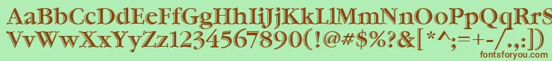 Шрифт GaramondHtldItcTt – коричневые шрифты на зелёном фоне