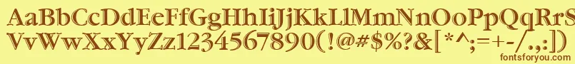 GaramondHtldItcTt Font – Brown Fonts on Yellow Background