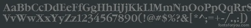 フォントGaramondHtldItcTt – 黒い背景に灰色の文字