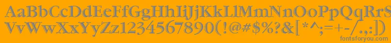 Czcionka GaramondHtldItcTt – szare czcionki na pomarańczowym tle