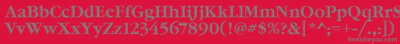 フォントGaramondHtldItcTt – 赤い背景に灰色の文字
