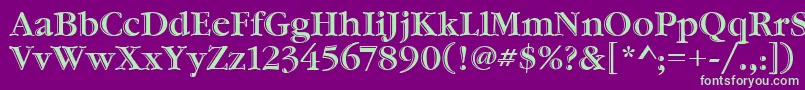 GaramondHtldItcTt Font – Green Fonts on Purple Background