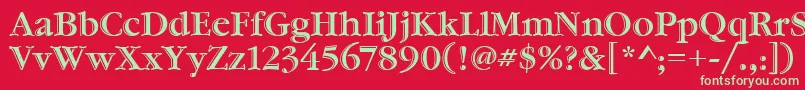 GaramondHtldItcTt Font – Green Fonts on Red Background