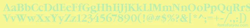 GaramondHtldItcTt Font – Green Fonts on Yellow Background