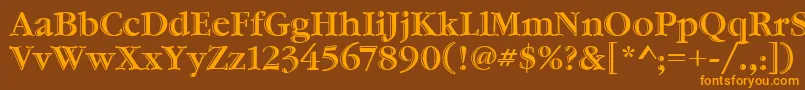 GaramondHtldItcTt Font – Orange Fonts on Brown Background