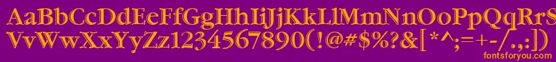 GaramondHtldItcTt Font – Orange Fonts on Purple Background