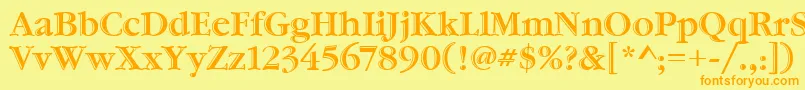 GaramondHtldItcTt Font – Orange Fonts on Yellow Background