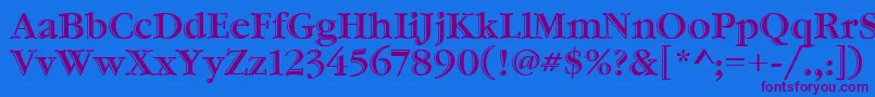 GaramondHtldItcTt Font – Purple Fonts on Blue Background