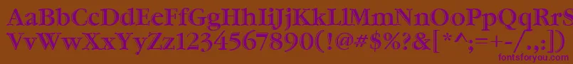 GaramondHtldItcTt Font – Purple Fonts on Brown Background