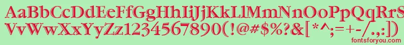 GaramondHtldItcTt Font – Red Fonts on Green Background