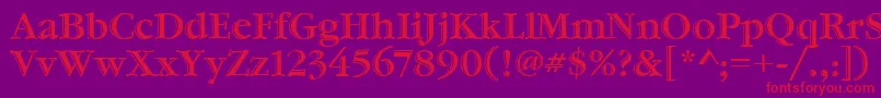 GaramondHtldItcTt Font – Red Fonts on Purple Background