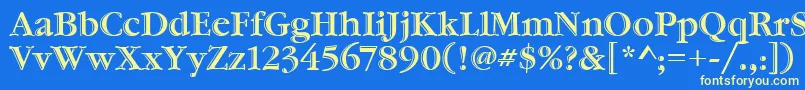 フォントGaramondHtldItcTt – 黄色の文字、青い背景