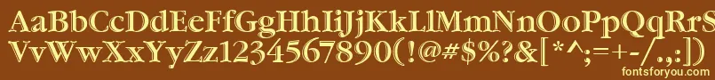 GaramondHtldItcTt Font – Yellow Fonts on Brown Background