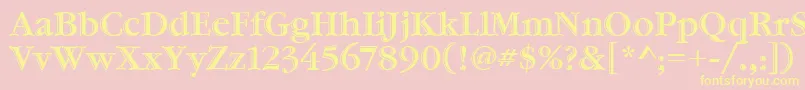 GaramondHtldItcTt Font – Yellow Fonts on Pink Background