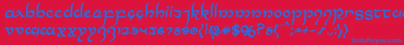 Halfelvenbold Font – Blue Fonts on Red Background