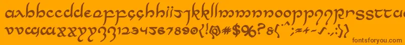 Halfelvenbold Font – Brown Fonts on Orange Background