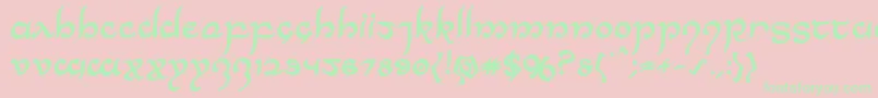 Halfelvenbold Font – Green Fonts on Pink Background