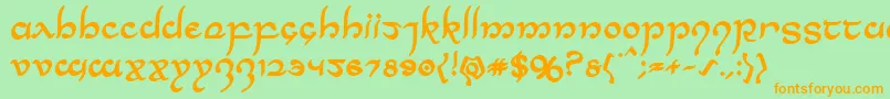 Halfelvenbold Font – Orange Fonts on Green Background