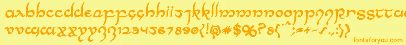 Halfelvenbold Font – Orange Fonts on Yellow Background