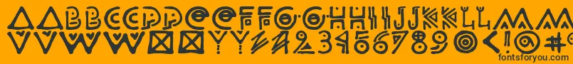 Odisahg-Schriftart – Schwarze Schriften auf orangefarbenem Hintergrund