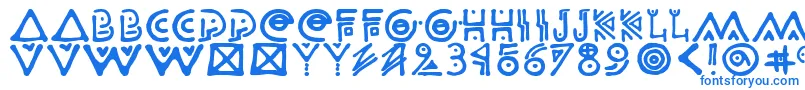 フォントOdisahg – 白い背景に青い文字