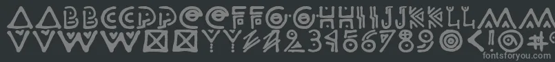 フォントOdisahg – 黒い背景に灰色の文字