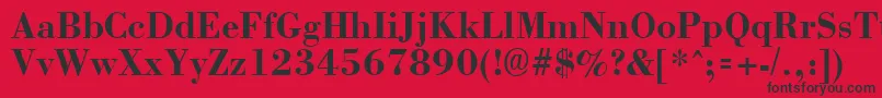 Czcionka BostonBold – czarne czcionki na czerwonym tle