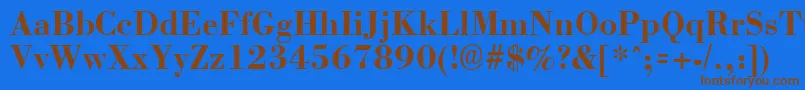 フォントBostonBold – 茶色の文字が青い背景にあります。