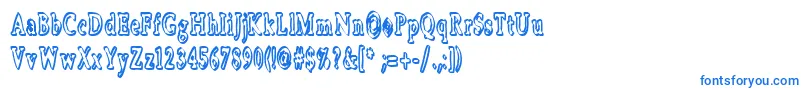 Boosta ffy-Schriftart – Blaue Schriften auf weißem Hintergrund