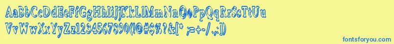 Boosta ffy Font – Blue Fonts on Yellow Background