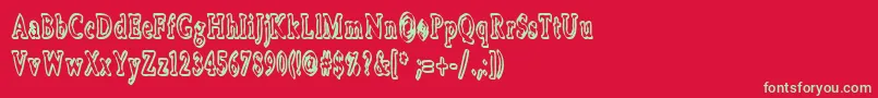フォントBoosta ffy – 赤い背景に緑の文字