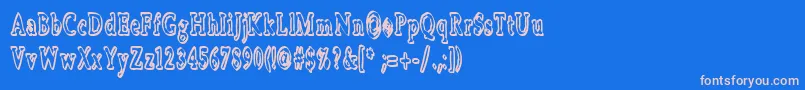 フォントBoosta ffy – ピンクの文字、青い背景
