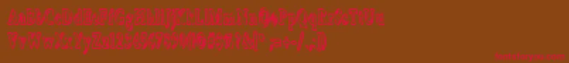Boosta ffy-Schriftart – Rote Schriften auf braunem Hintergrund