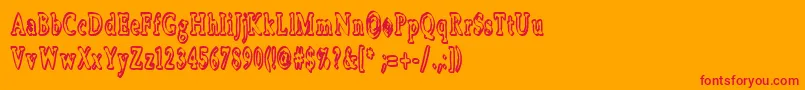 Boosta ffyフォントについての詳細 フォントBoosta ffy – オレンジの背景に赤い文字