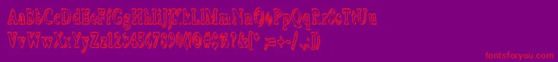 Boosta ffy Font – Red Fonts on Purple Background