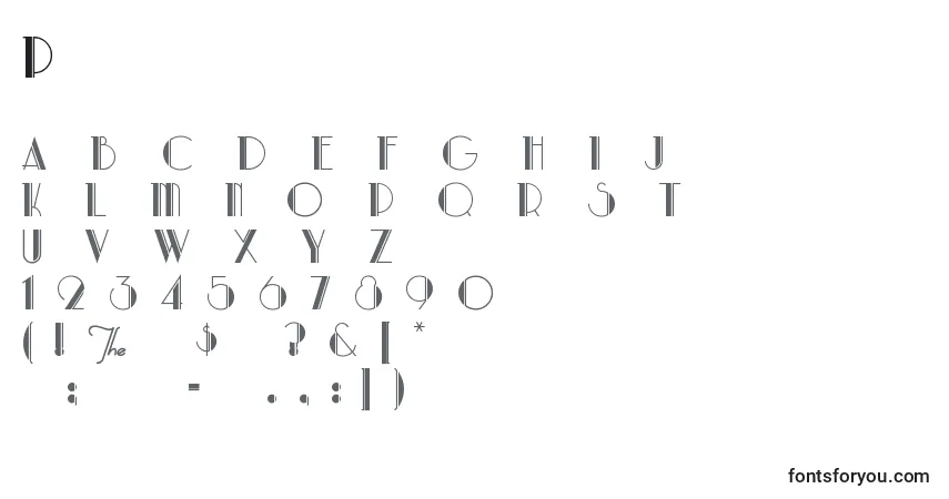 Schriftart Parklane – Alphabet, Zahlen, spezielle Symbole