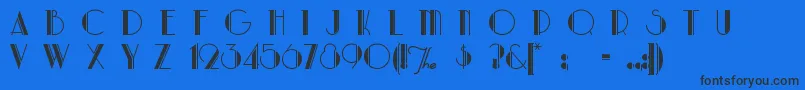 Parklane-Schriftart – Schwarze Schriften auf blauem Hintergrund