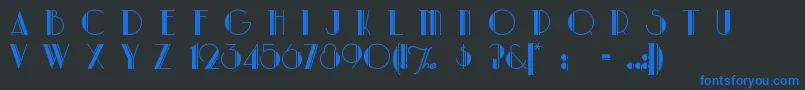Parklane Font – Blue Fonts on Black Background