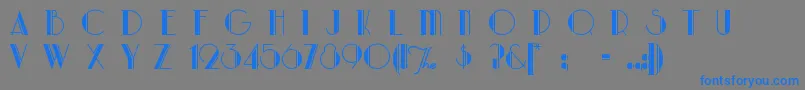 Fonte Parklane – fontes azuis em um fundo cinza