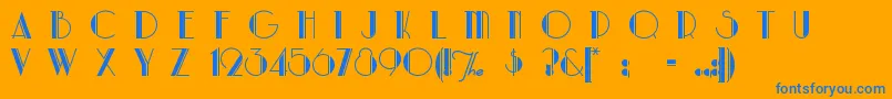Parklane Font – Blue Fonts on Orange Background