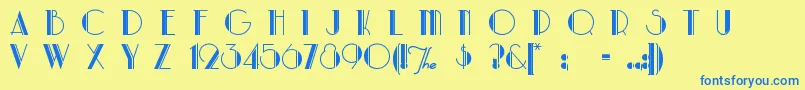 Parklane Font – Blue Fonts on Yellow Background
