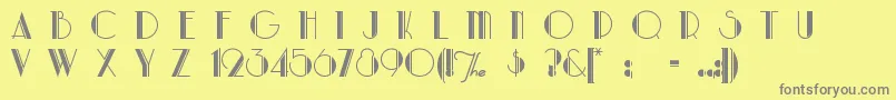 Fonte Parklane – fontes cinzas em um fundo amarelo