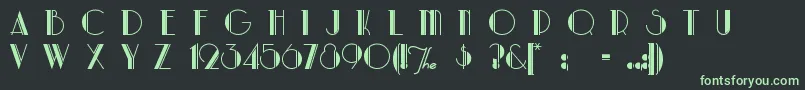 Parklane-fontti – vihreät fontit mustalla taustalla