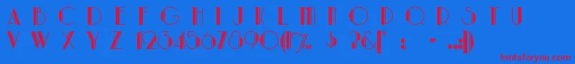 Fonte Parklane – fontes vermelhas em um fundo azul
