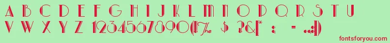 Parklane Font – Red Fonts on Green Background