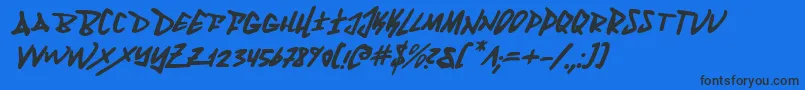 Шрифт FantomItalic – чёрные шрифты на синем фоне