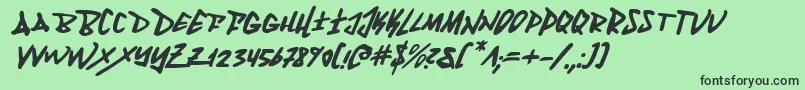 Шрифт FantomItalic – чёрные шрифты на зелёном фоне