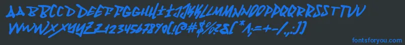 Шрифт FantomItalic – синие шрифты на чёрном фоне