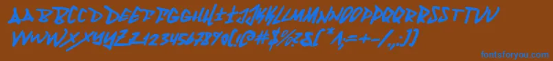 FantomItalic Font – Blue Fonts on Brown Background