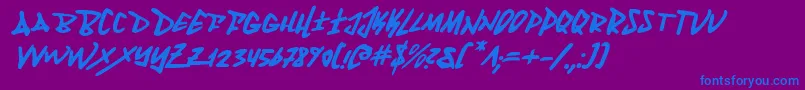 FantomItalic Font – Blue Fonts on Purple Background